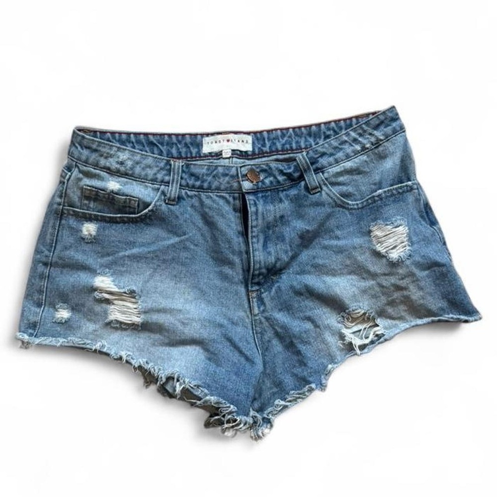 Casual Blue Distressed Jean Shorts